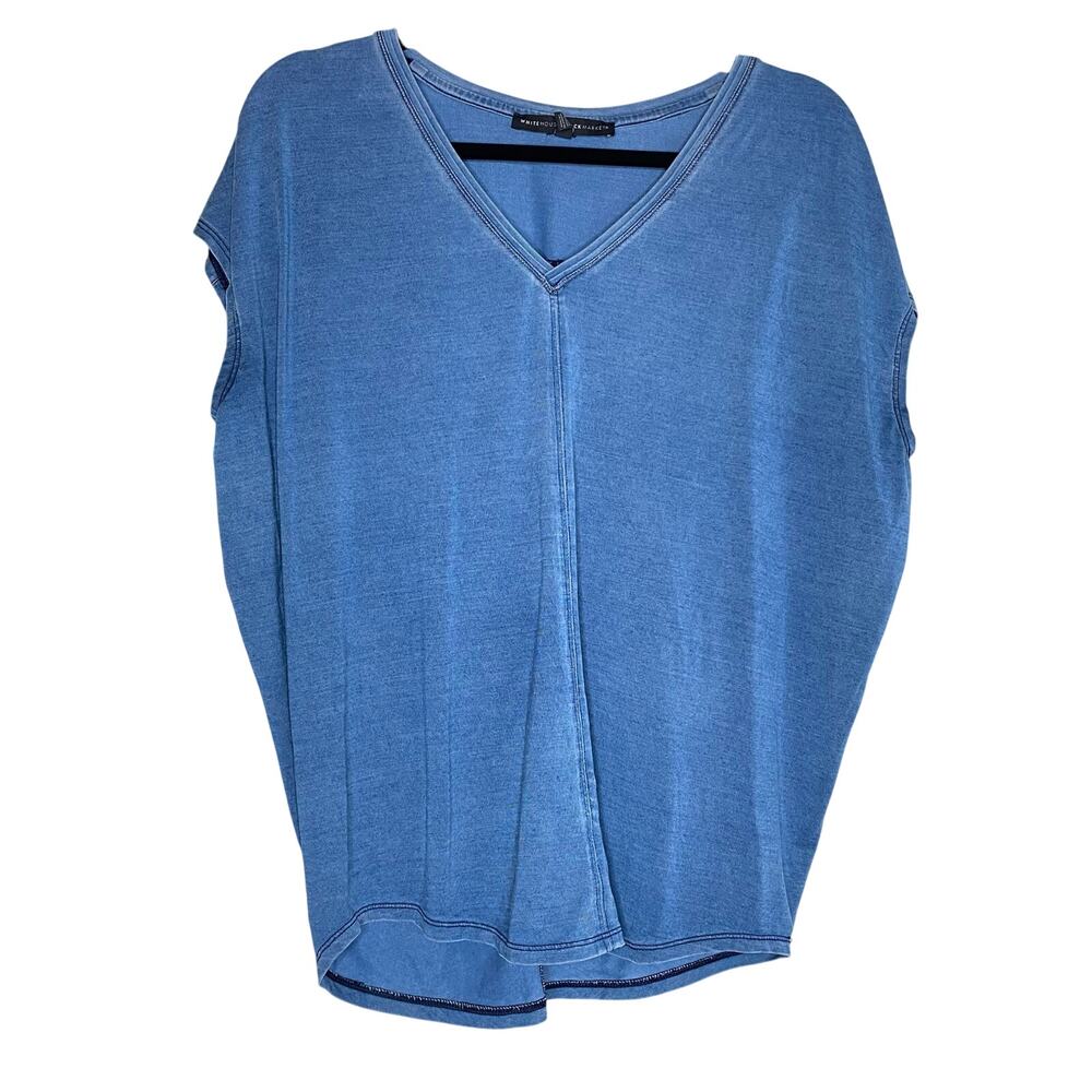 White House Black Market Blue Jetsetter Tee Small